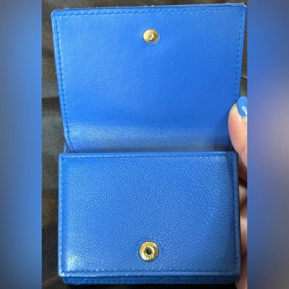Christian Dior Caro blue wallet